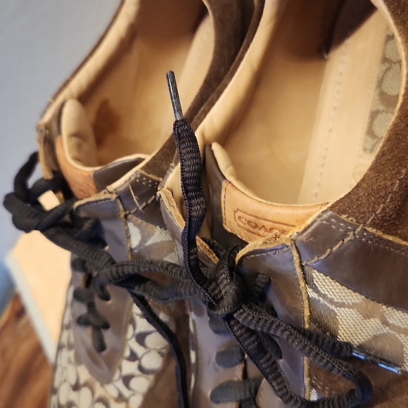 Coach Mens Sneakers 10½ Brown Suede and Monogram - Picture 13 of 13